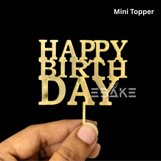 Happy Birthday Mini Topper Golden new