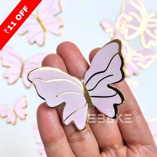 Light Pink Paper Butterflies - Foldable (Set of 10 Pieces)