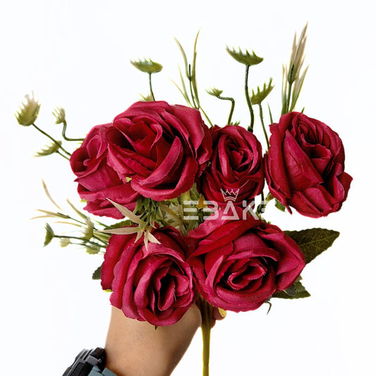 A1821 Rose Bunch With Fillers (Maroon)