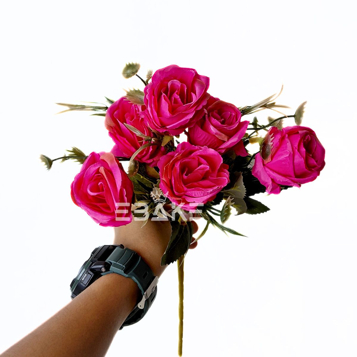 A1822 Rose Bunch With Fillers (Dark Pink)