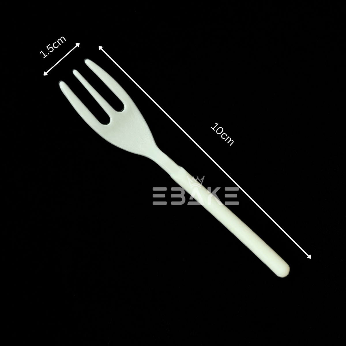 Triangle Cake Box/Pastry Box With Transparent Lid & Fork (Set of 5) White