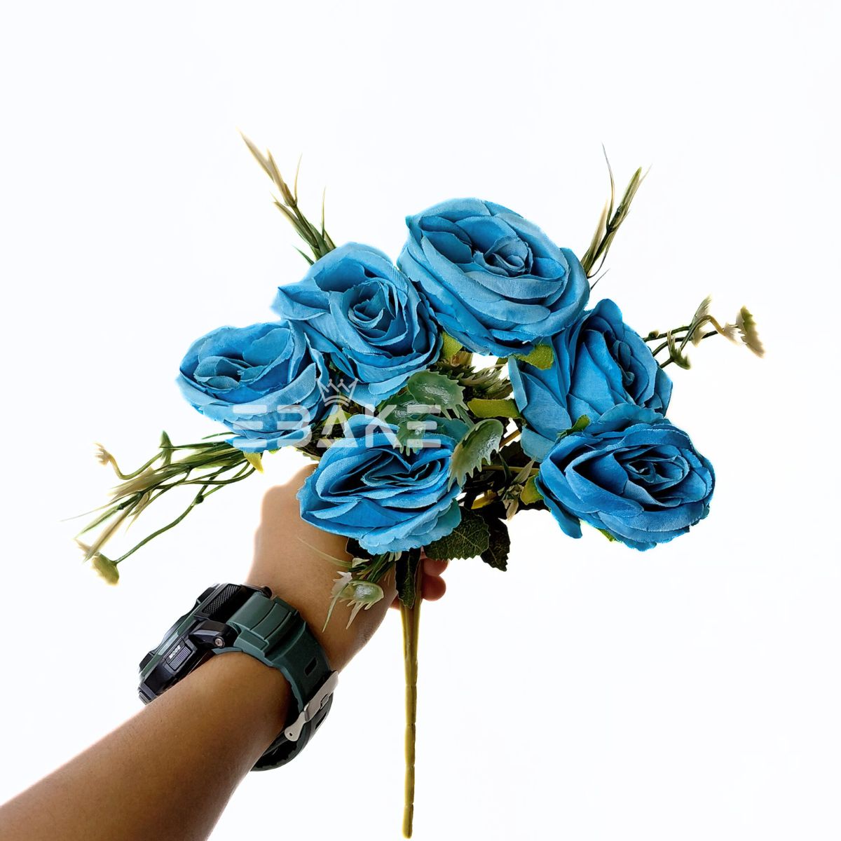 A1817 Rose Bunch With Fillers (Aqua Blue)