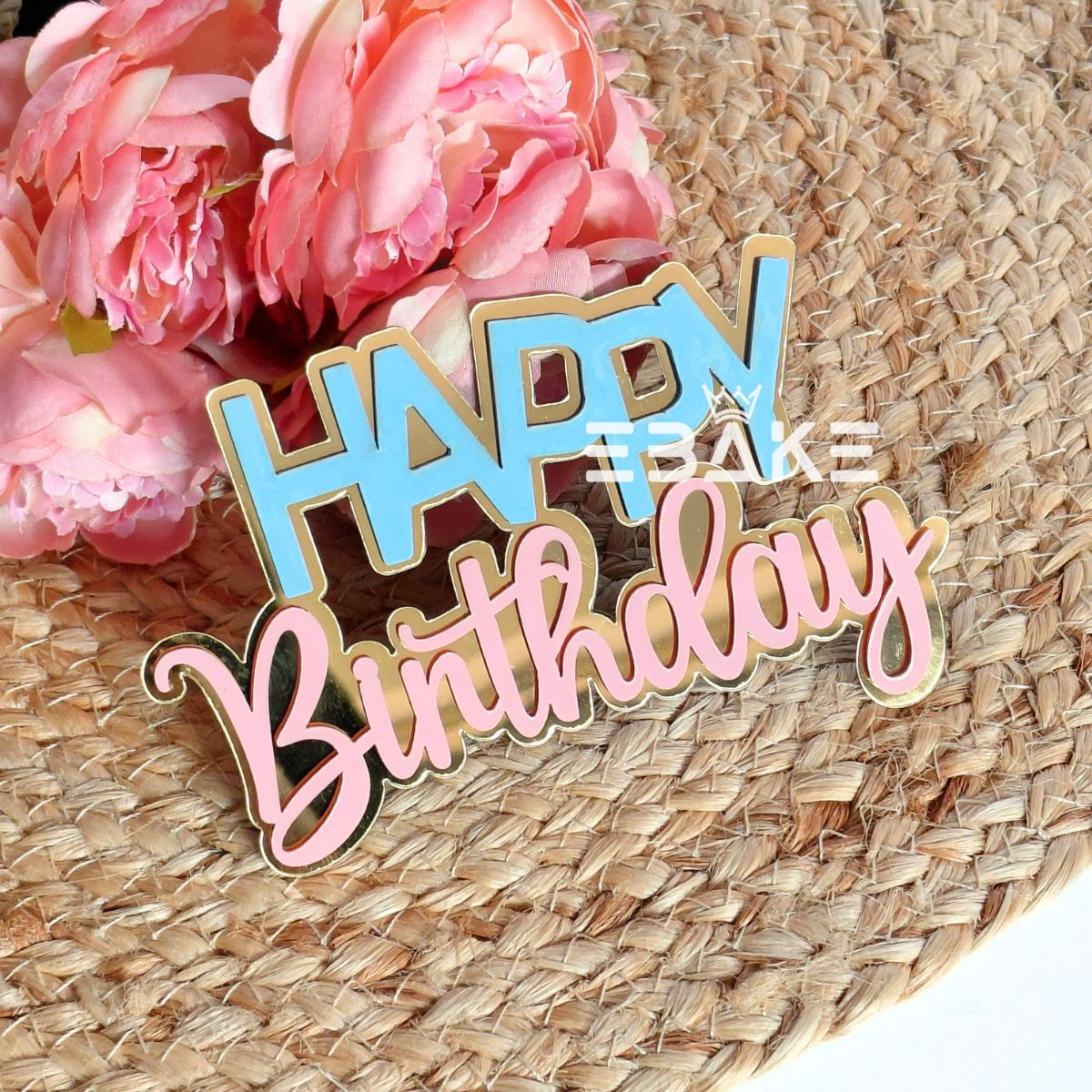 Double Colour Happy Birthday Cutout/Charm