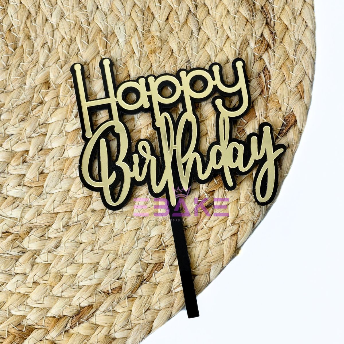 Happy Birthday Double Color Cake Topper