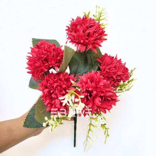 A1407 Red Dahlia Bunch With Fillers