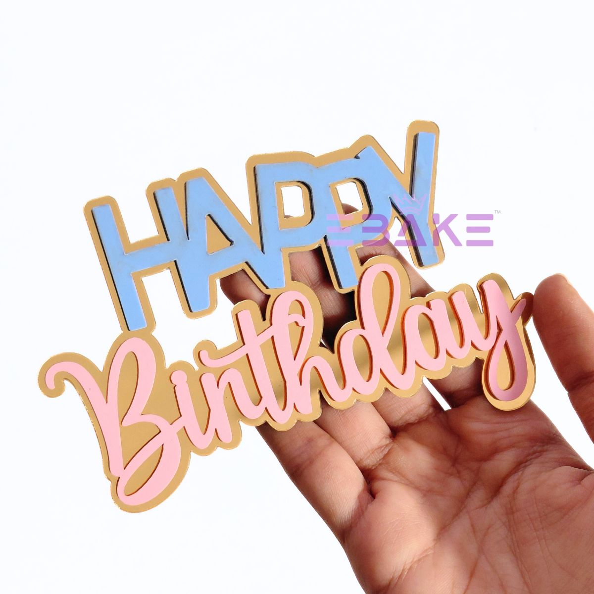 Double Colour Happy Birthday Cutout/Charm