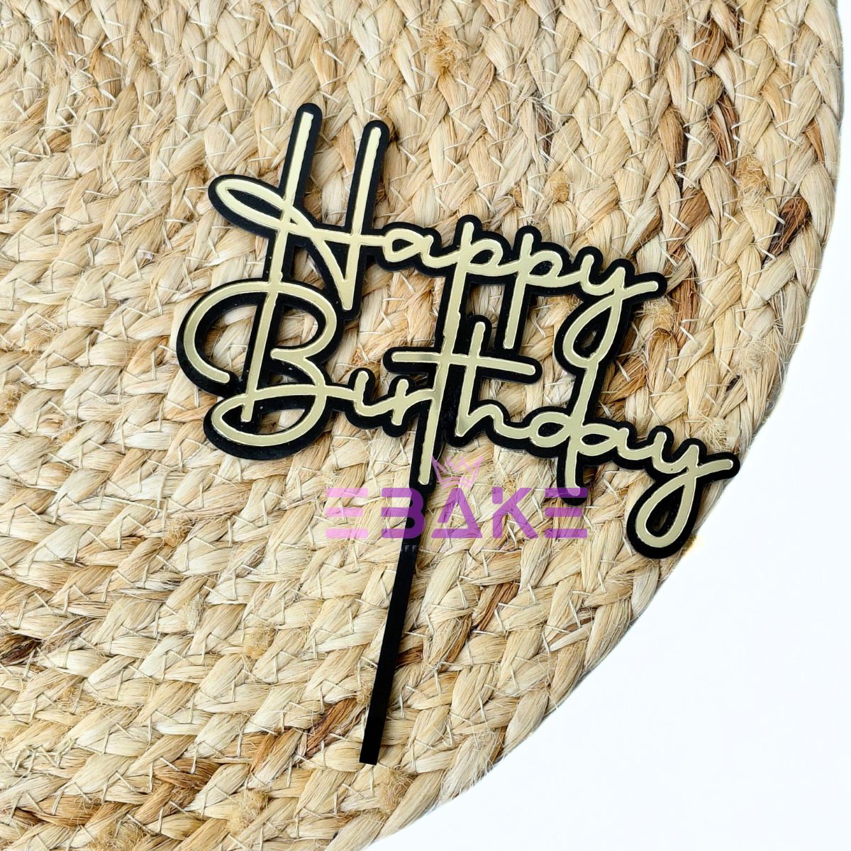 Happy Birthday Double Color Cake Topper