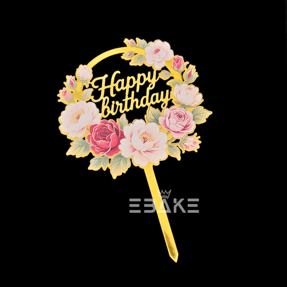 Happy Birthday Graphic Acrylic Cake Topper