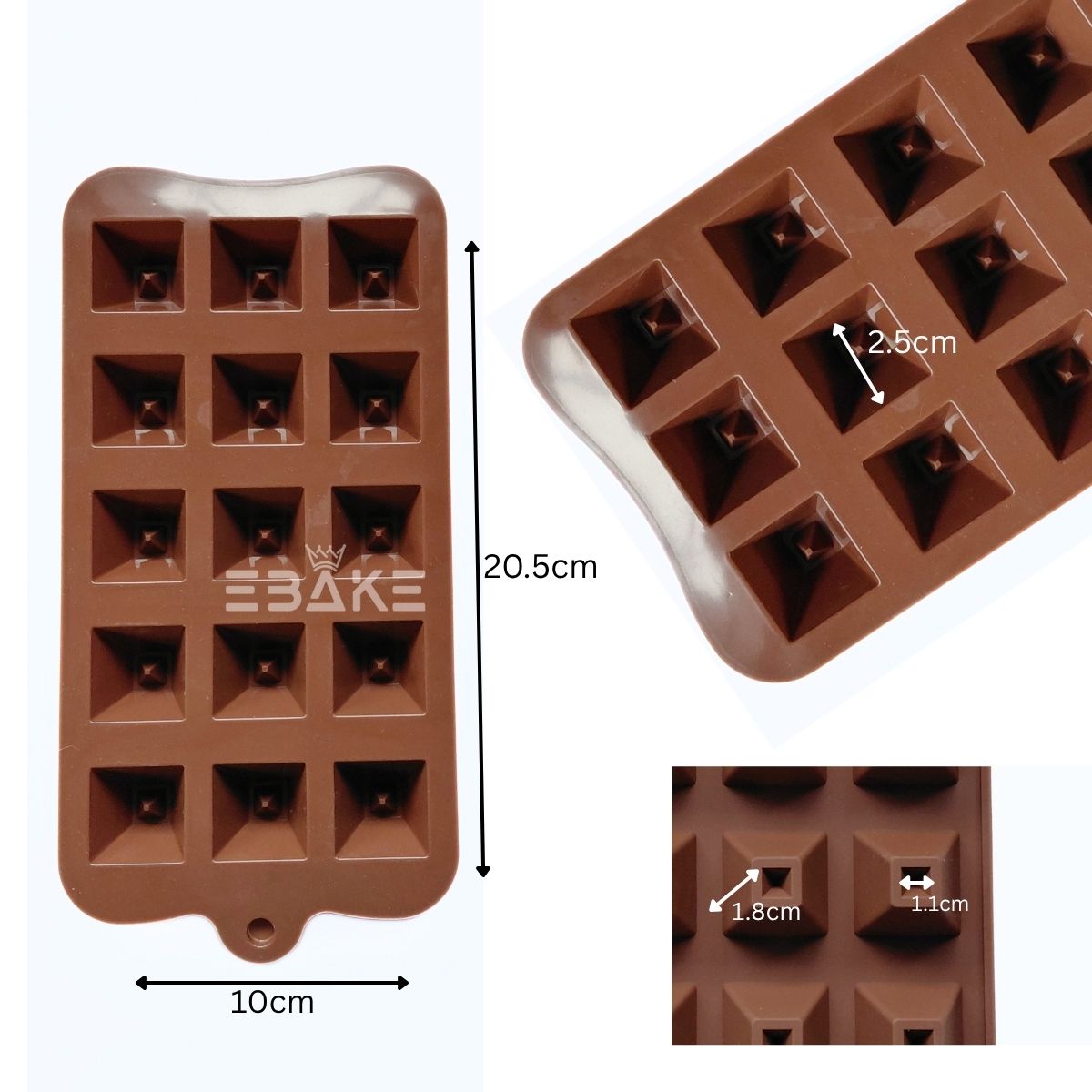 15 Cavity Mini Pyramid Chocolate Silicone Mould