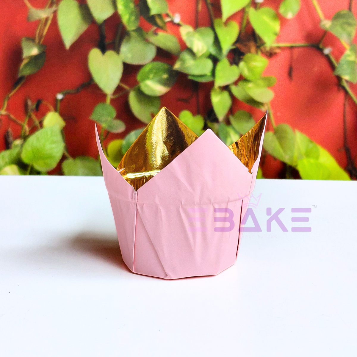 Pink Tulip Cupcake Liner Paper Baking Cups (Set of 50)