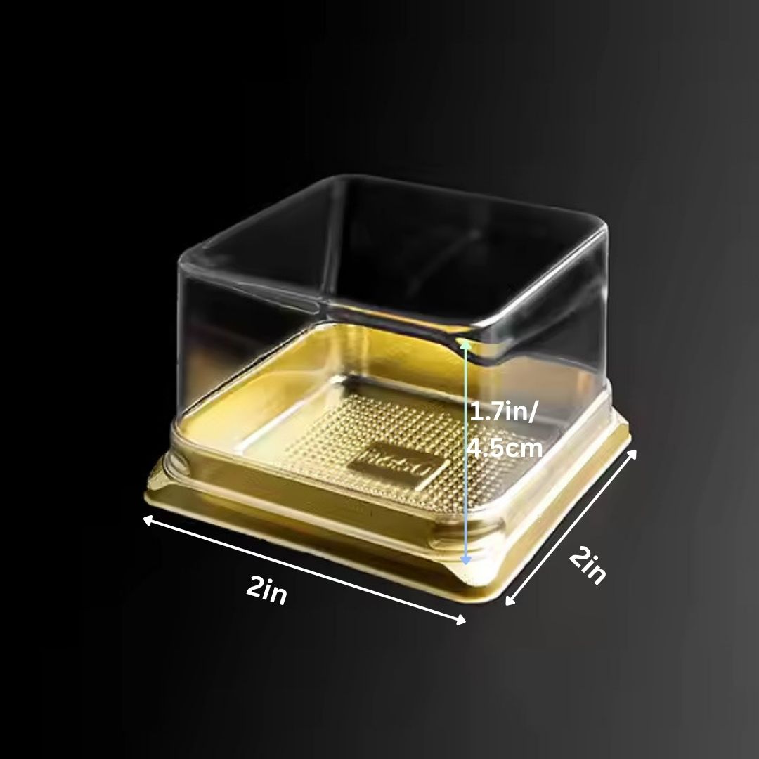 Mini Cake Box/Pastry Box With Transparent Lid (Set of 5) 2*2 Inches Small