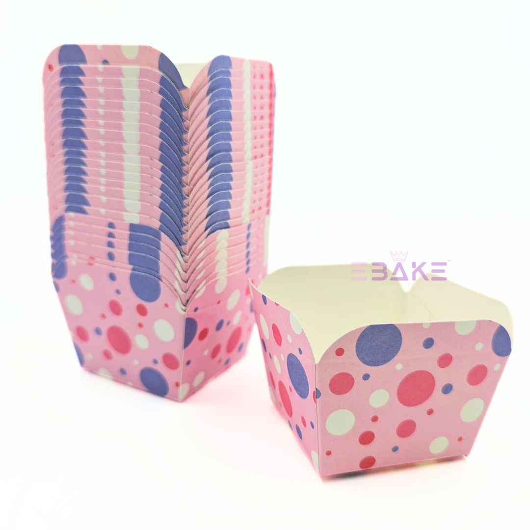 Colourful Square Paper Cups (Set of 50 Pcs)