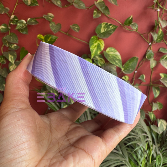 Stripes Printed Lavender Grosgrain Ribbon