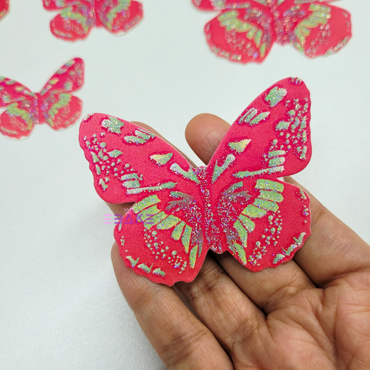 Paper Butterflies With Glitter Detailing Foldable (Set of 10 Pieces)