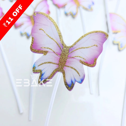 Paper Butterflies Twistable Stick With Gold/Silver Glitter - Foldable