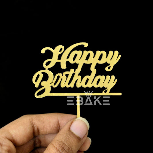 Happy Birthday Mini Topper Golden