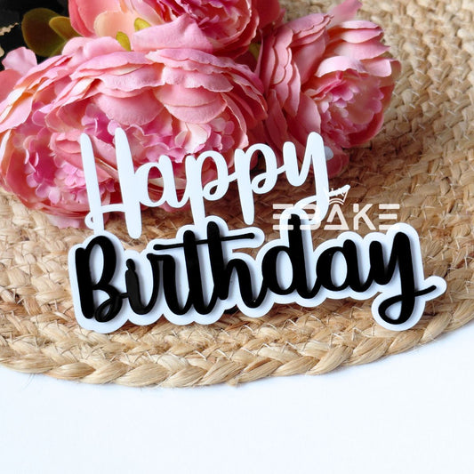 Double Colour Happy Birthday Cutout/Charm