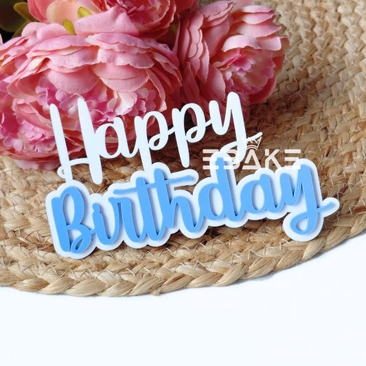 Double Colour Happy Birthday Cutout/Charm