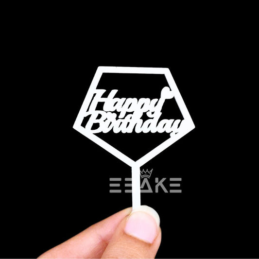 Happy Birthday Mini Topper White