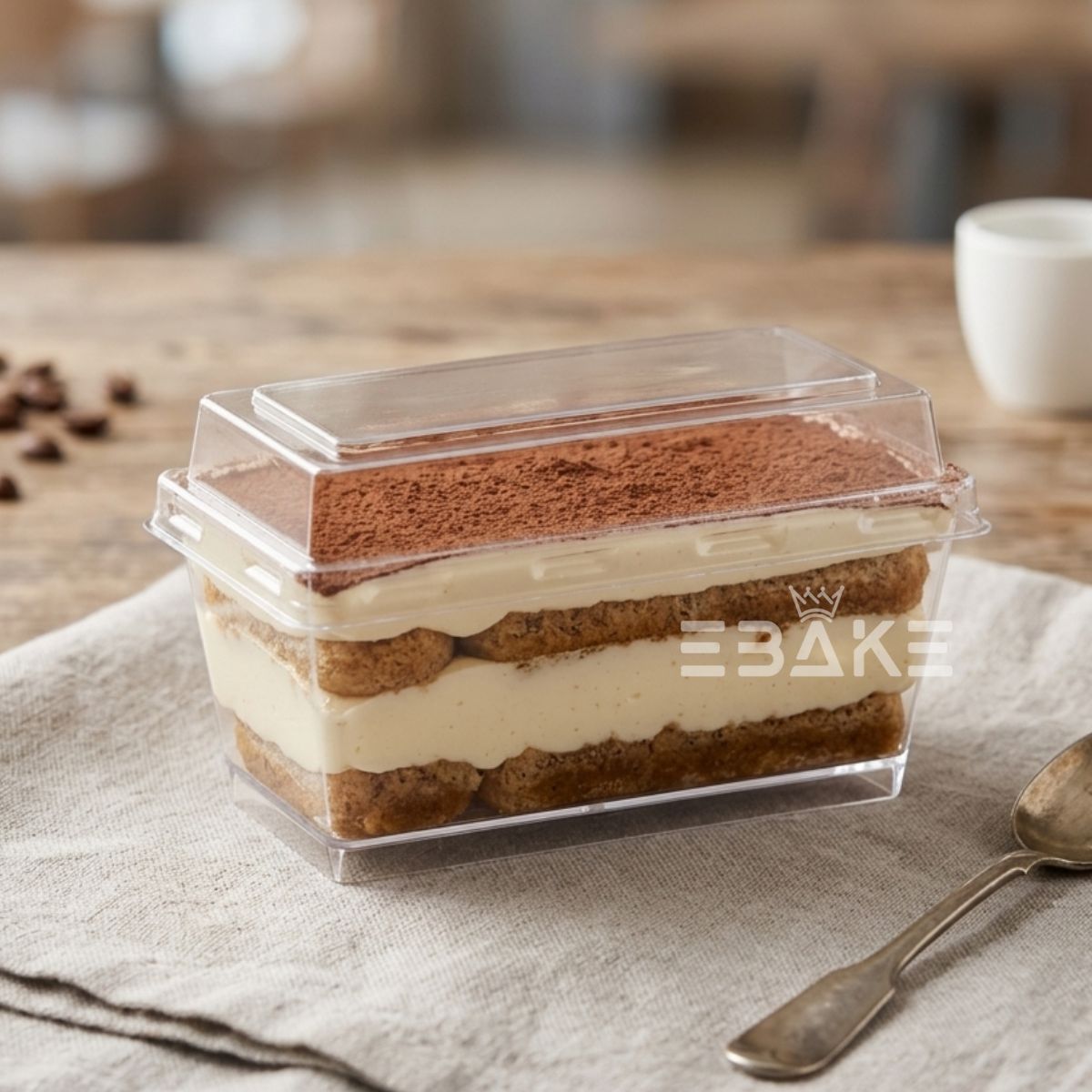 Mini Rectangle Acrylic Dessert Box / Cake Tub With Lid (Set of 5)