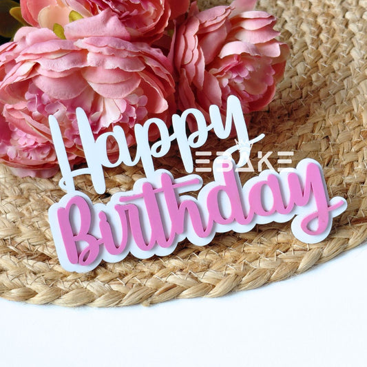 Double Colour Happy Birthday Cutout/Charm