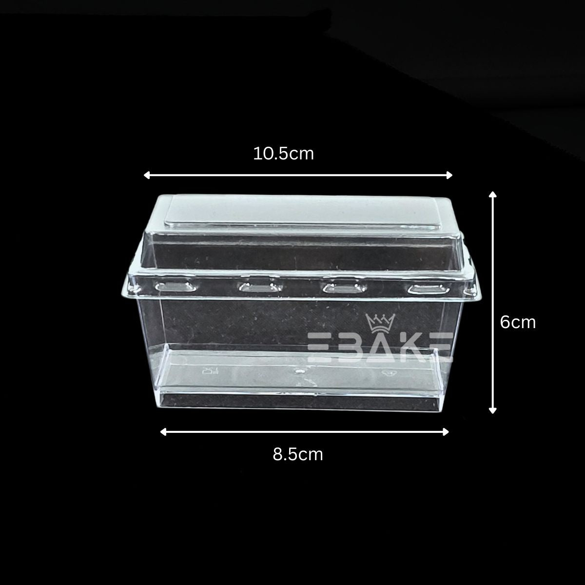Mini Rectangle Acrylic Dessert Box / Cake Tub With Lid (Set of 5)