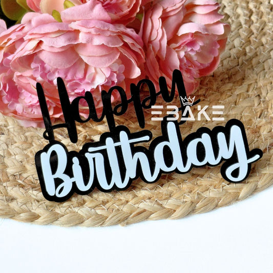 Double Colour Happy Birthday Cutout/Charm