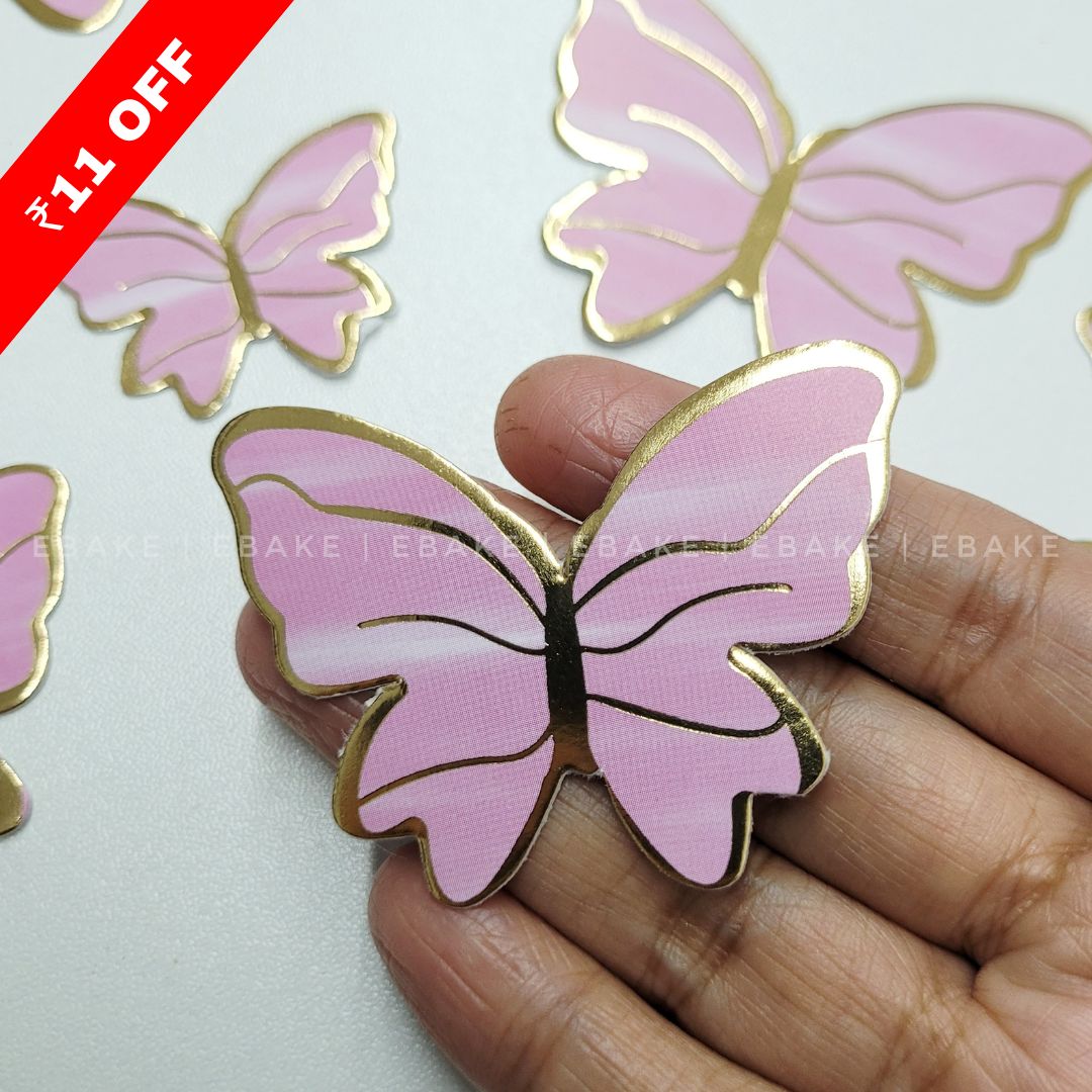 Pastel Pink Paper Butterflies - Foldable (Set of 10 Pieces)