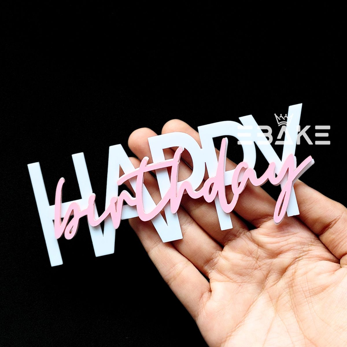 Double Colour Happy Birthday Cutout/Charm