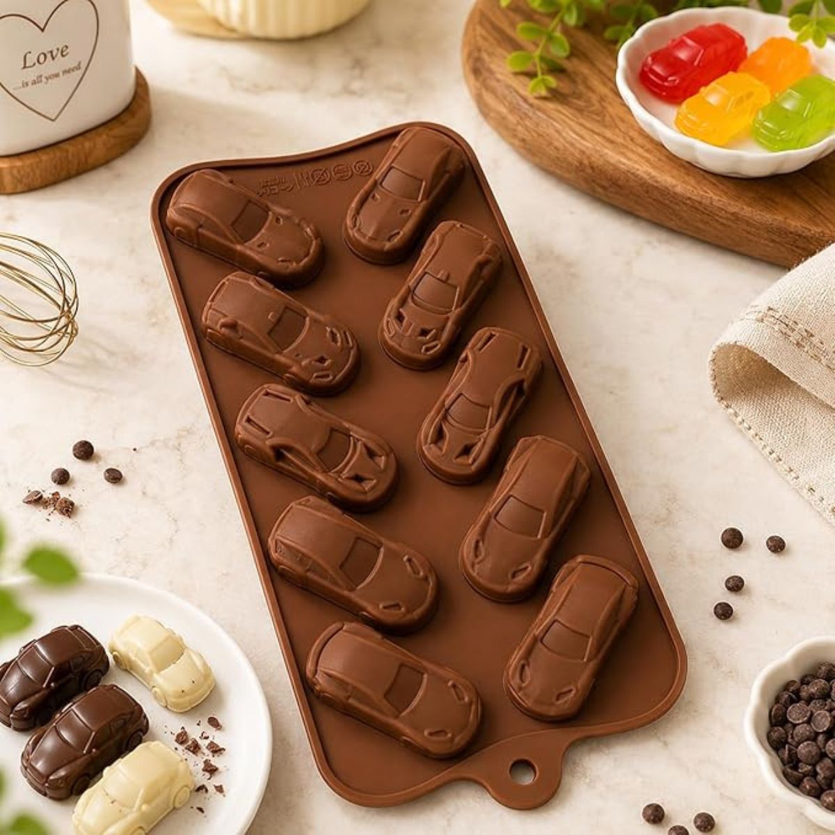 10 Cavity Car Shape Chocolate Silicone Mould