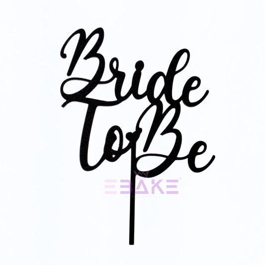 Bride To Be Cake Topper Black Shimmer