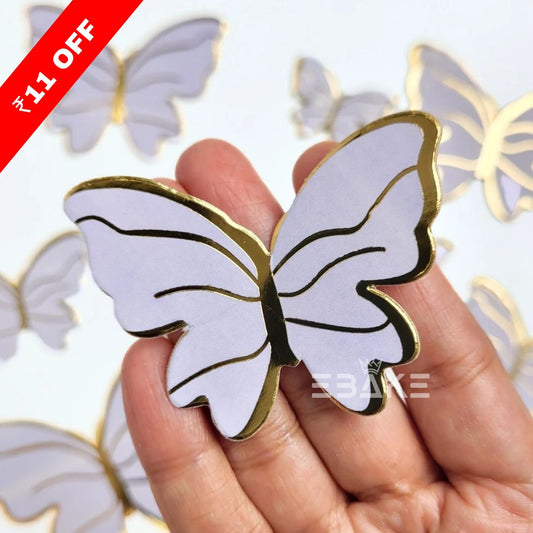 Light Purple Paper Butterflies - Foldable (Set of 10 Pieces)