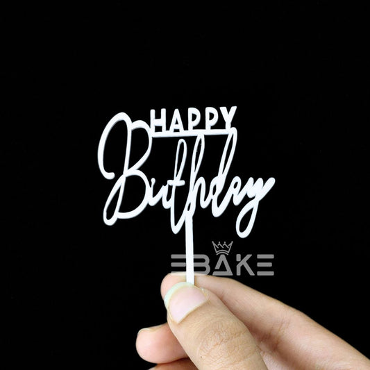 Happy Birthday Mini Topper White