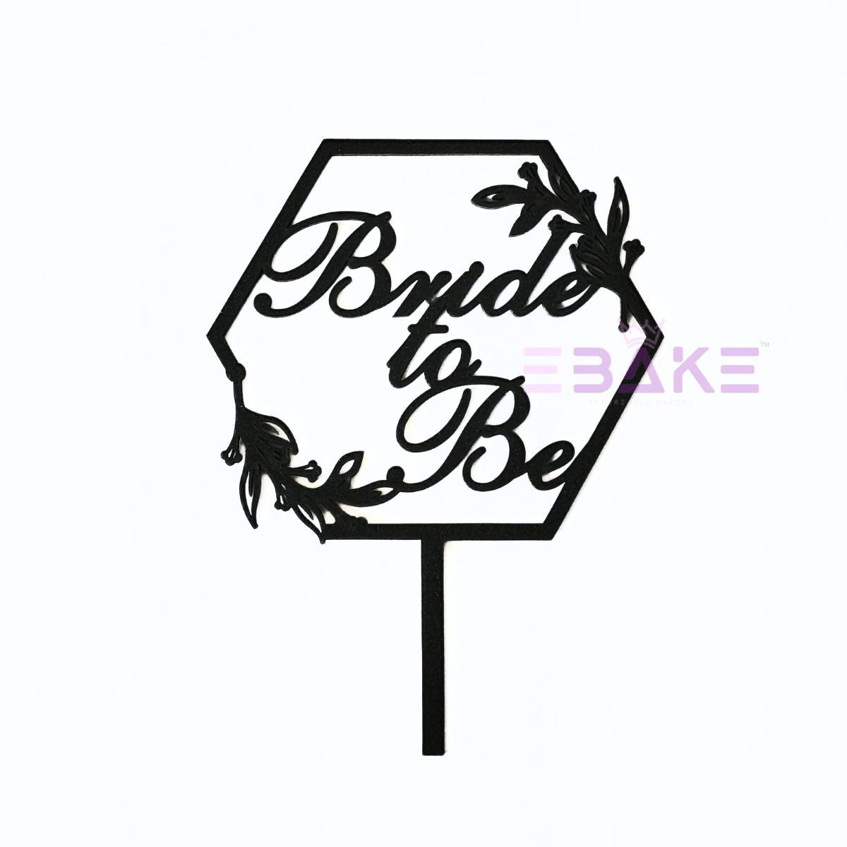Bride To Be Cake Topper Black Shimmer