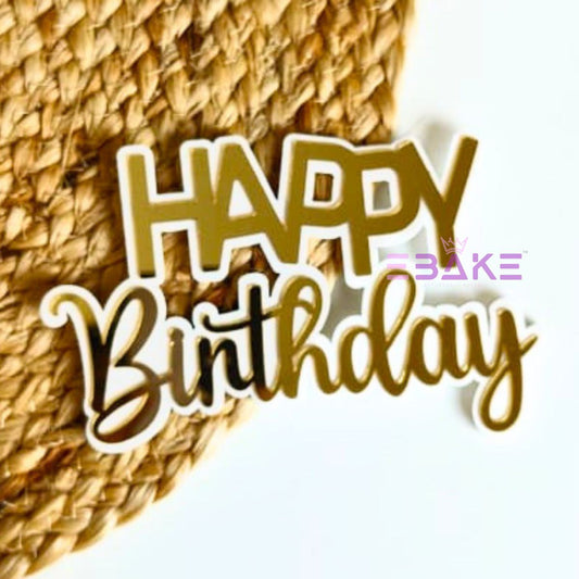 Double Colour Happy Birthday Cutout/Charm