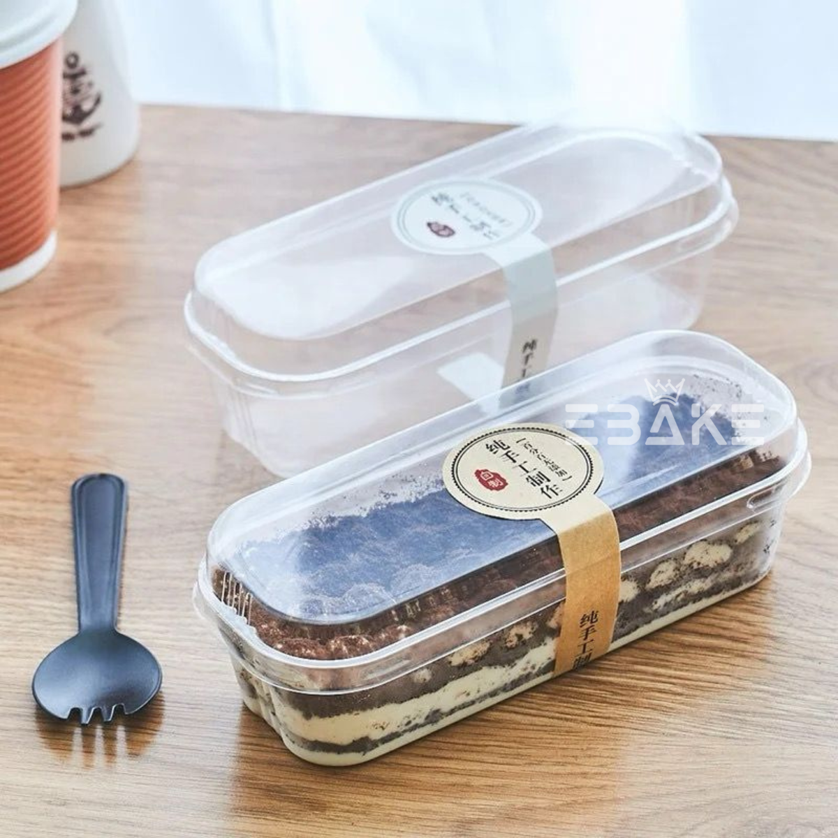 Rectangle PET Plastic Disposable Clear Container With Lid For Desserts