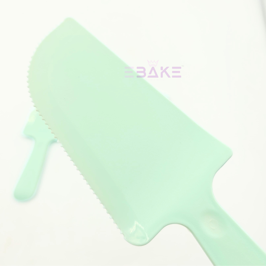 Pastel Green Cake Knife - Cut & Serve (Cutter/Slicer/Server - Single Piece)