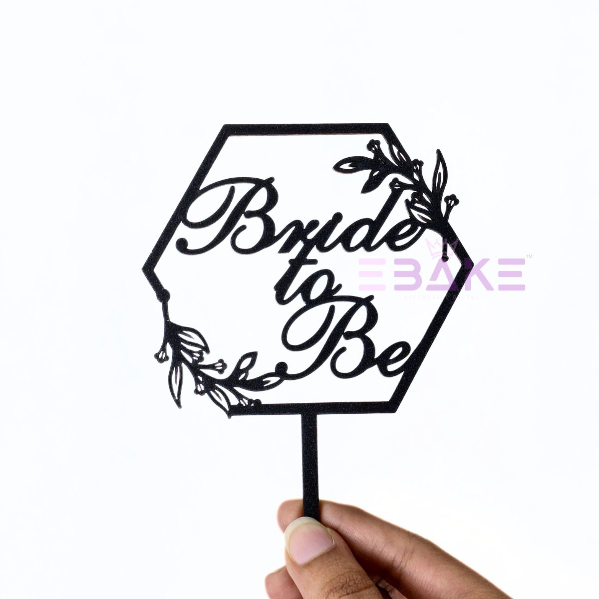 Bride To Be Cake Topper Black Shimmer
