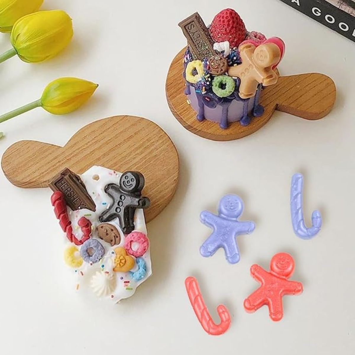 12 Cavity Ginger Breadman & Candy cane Chocolate Silicone Mould