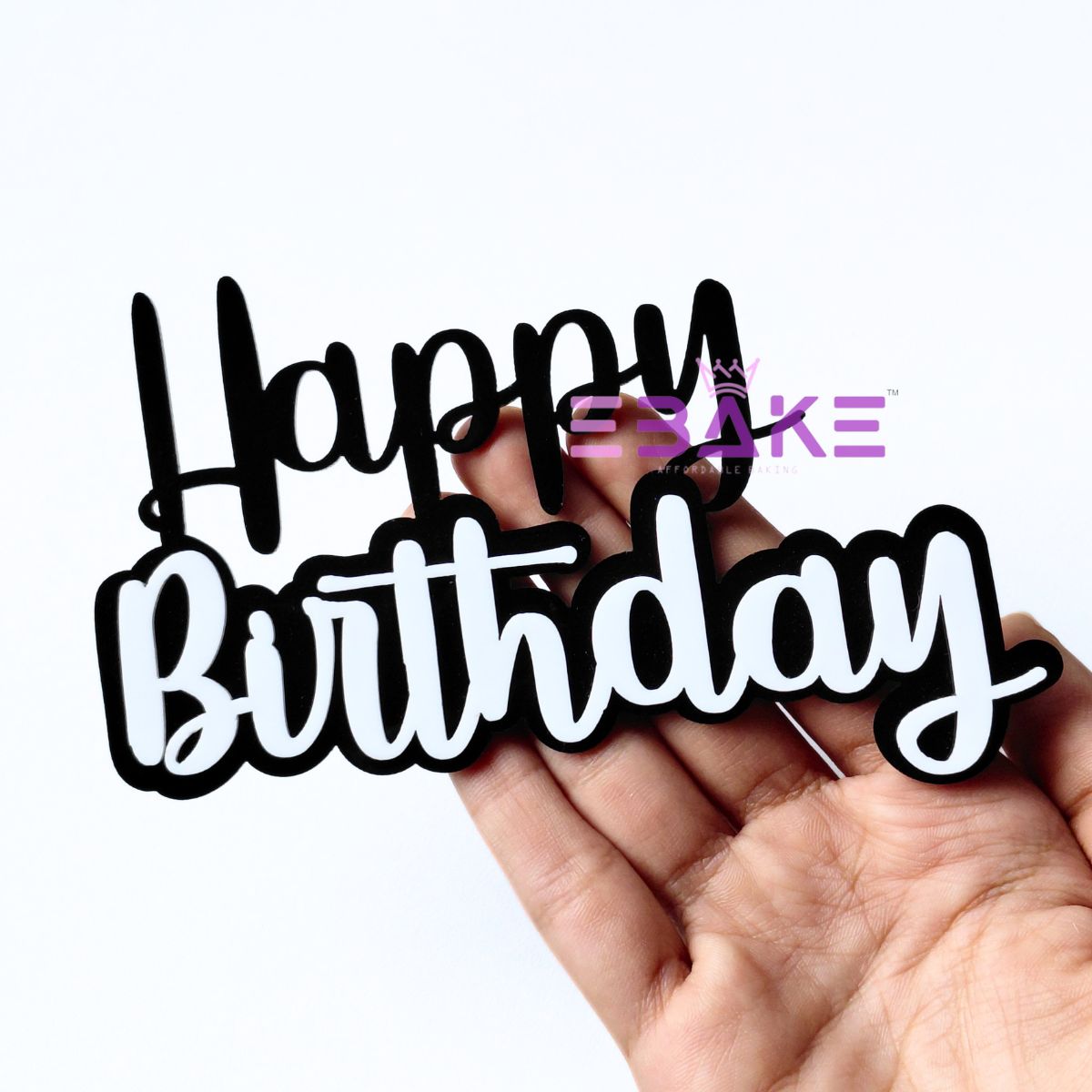 Double Colour Happy Birthday Cutout/Charm