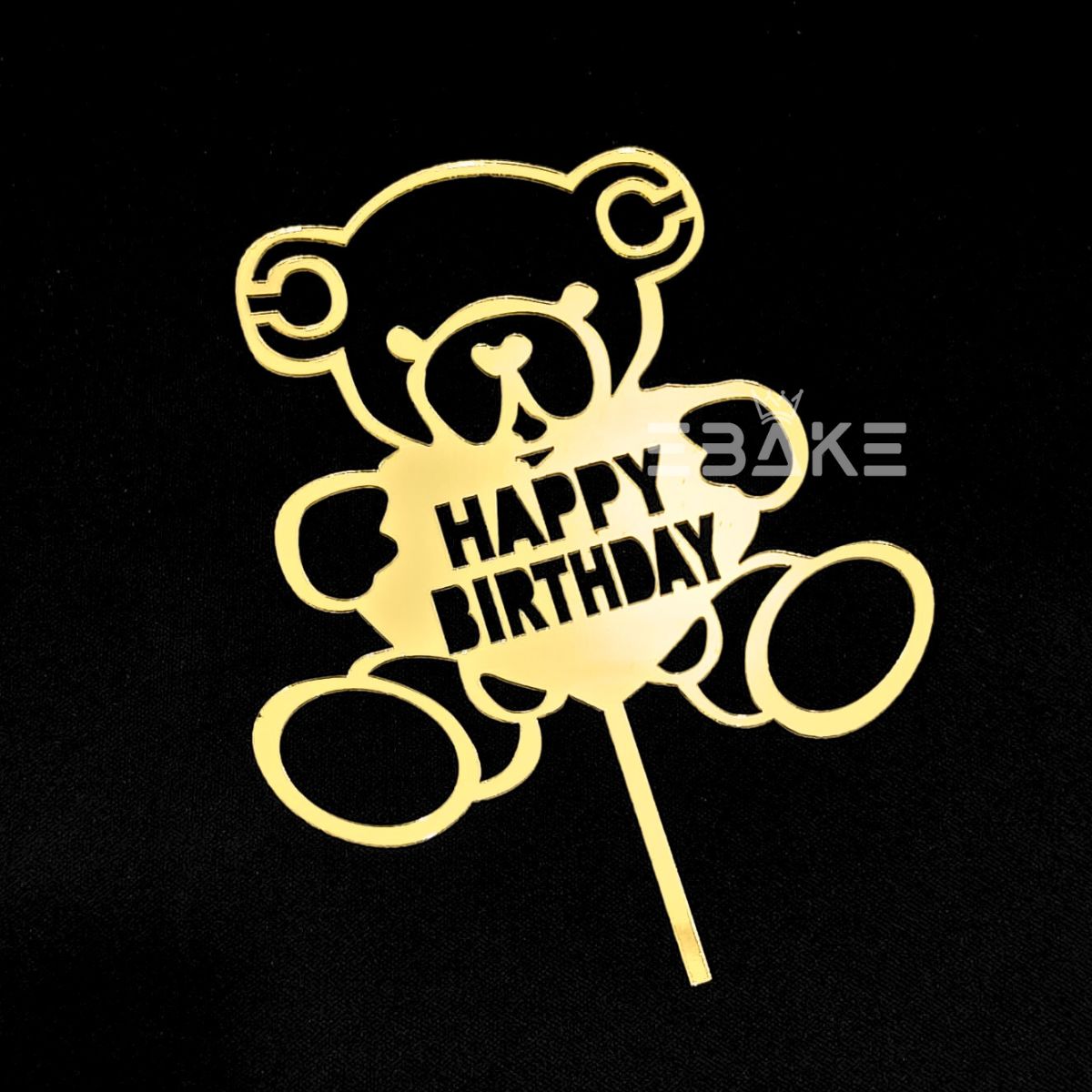 Happy Birthday Cake Topper Golden
