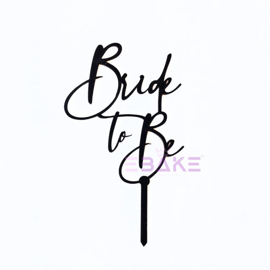 Bride To Be Cake Topper Black Shimmer