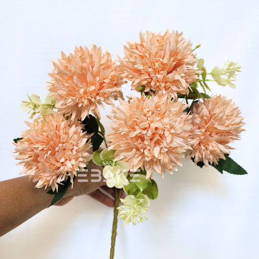 A1419 Light Peach Dahlia Bunch With Fillers