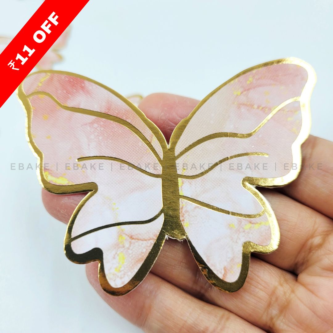 Paper Butterflies - Foldable (Set of 10 Pieces) Peach