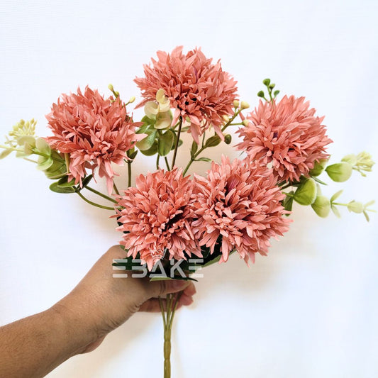 A1420 Orange Salmon Dahlia Bunch With Fillers