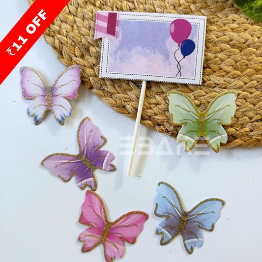 Blank Topper With Paper Butterflies