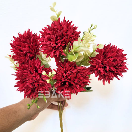 A1422 Maroon Dahlia Bunch With Fillers