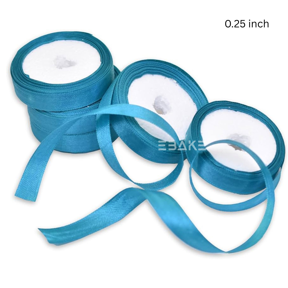 Teal blue Satin Ribbon 0.25 Inch