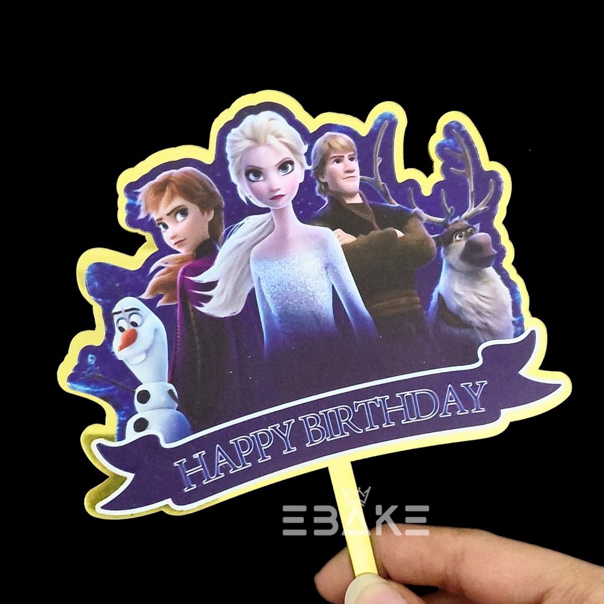 Frozen Printed Acrylic Cake Topper