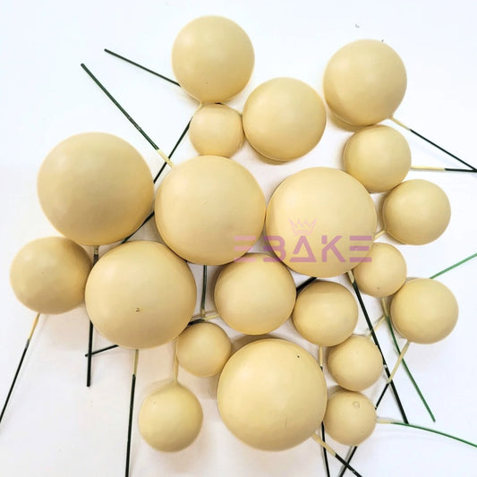 F14 Matte Faux Balls - Pastel Yellow (Set Of 20 Pieces)